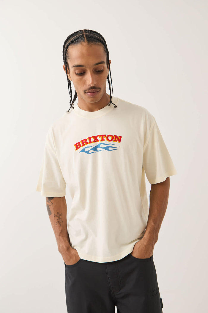 Men's Clifton Boxed Crop T-Shirt in the color Cream - Additional Fit image