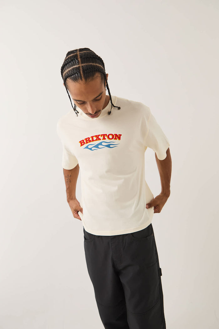 Men's Clifton Boxed Crop T-Shirt in the color Cream - Additional Fit image