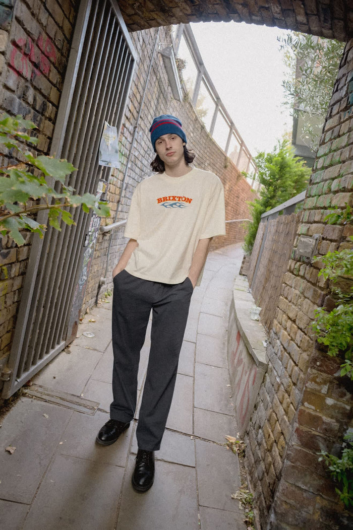 Men's Clifton Boxed Crop T-Shirt in the color Cream - Men's Lifestyle image
