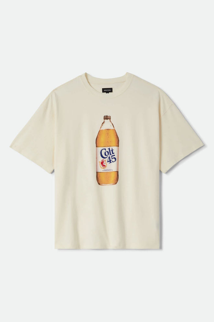 Men's Colt 45 Forty Oz Short Sleeve Oversized T-Shirt in the color Natural - Front Product View