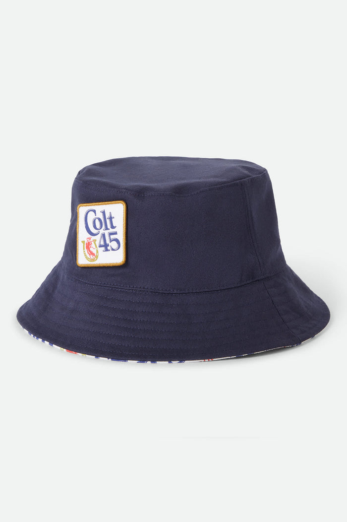 Unisex Colt 45 X Brixton Bucket Hat in the color Multi/Midnight Blue - Front Product View