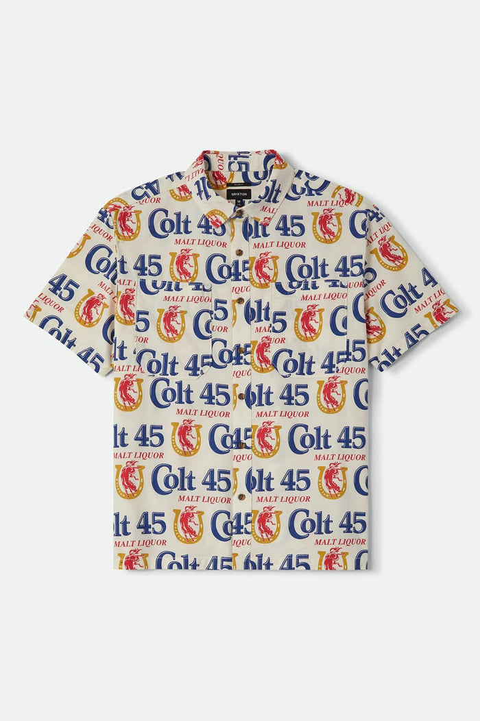 Men's Colt 45 X Brixton Short Sleeve Shirt in the color Multi - Front Product View