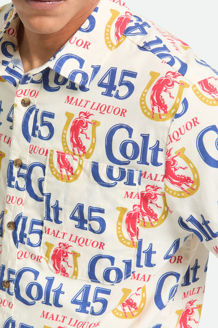 Men's Colt 45 X Brixton Short Sleeve Shirt in the color Multi - Additional Fit image