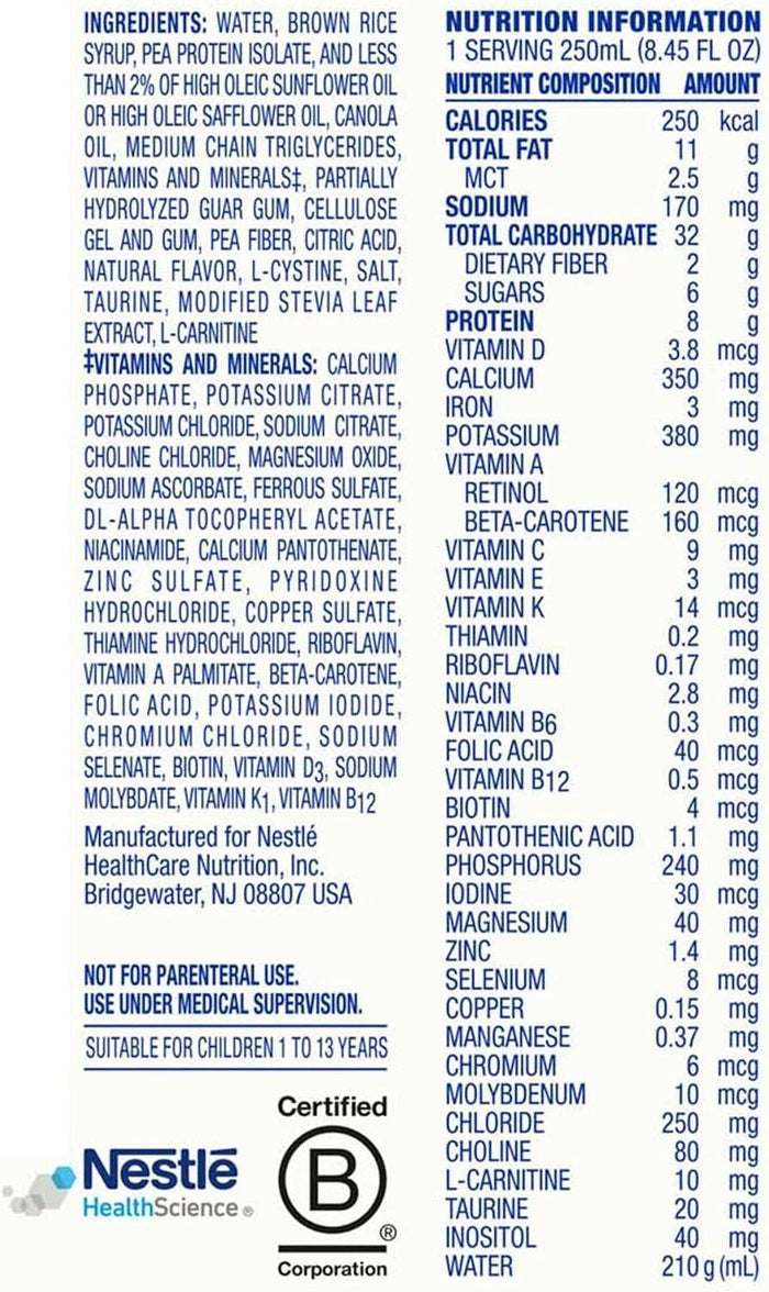 Compleat Pediatric Standard Nutrition Shake, Vanilla, 8.45 oz - 00043900560410-Single - LL Medico