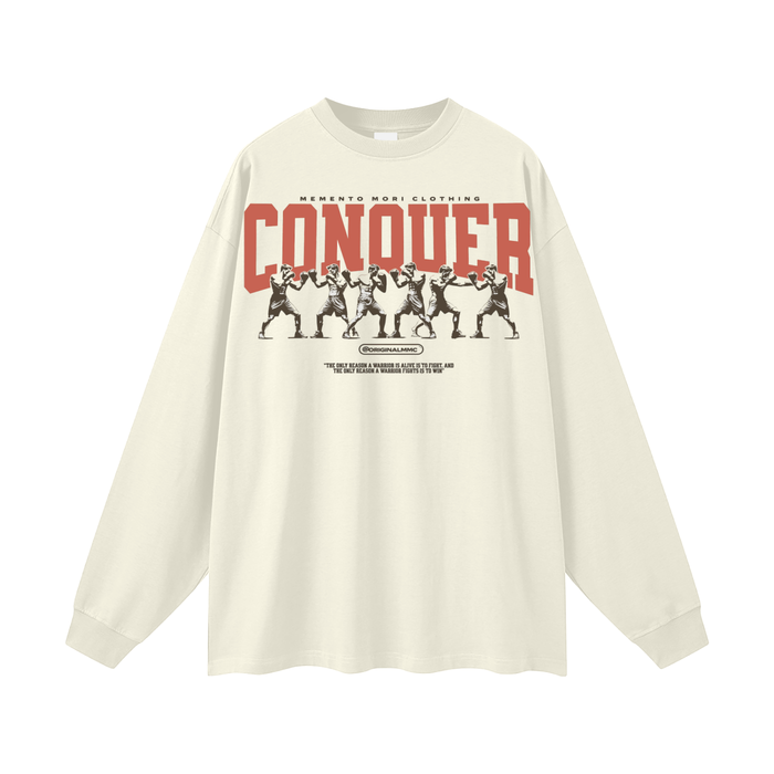 Conquer Oversized Unisex Long Sleeve T-Shirt - Memento Mori Clothing