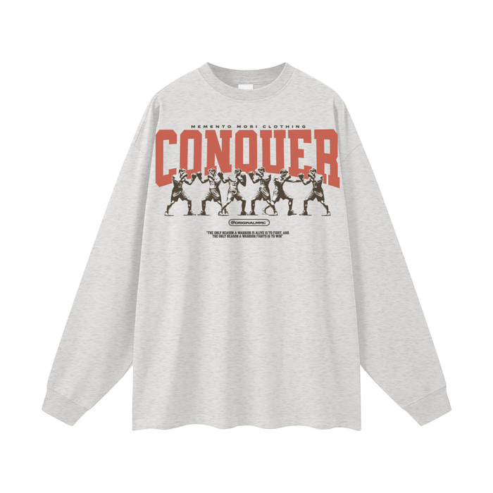 Conquer Oversized Unisex Long Sleeve T-Shirt - Memento Mori Clothing