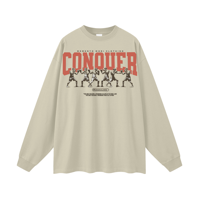 Conquer Oversized Unisex Long Sleeve T-Shirt - Memento Mori Clothing