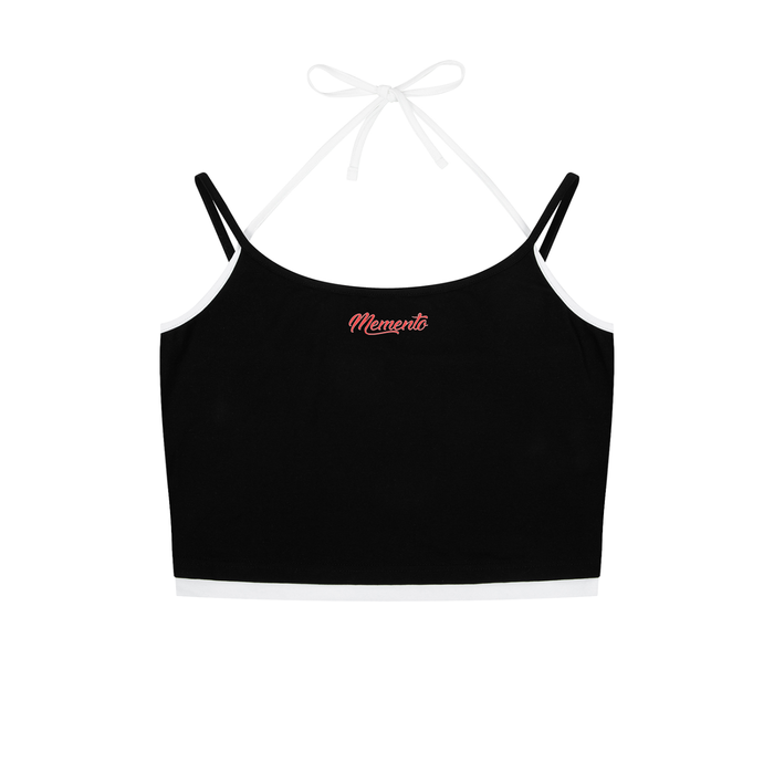 Contrast Binding Halter Tank Top - Memento Mori Clothing