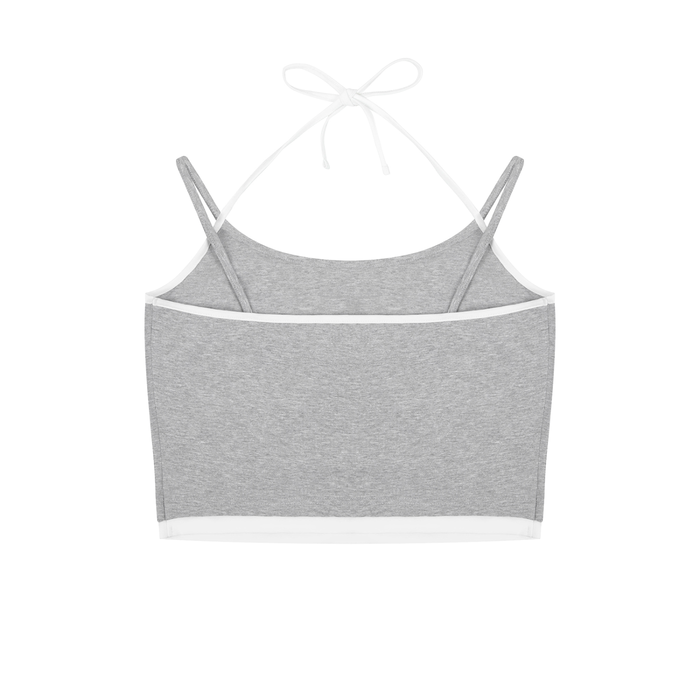 Contrast Binding Halter Tank Top - Memento Mori Clothing