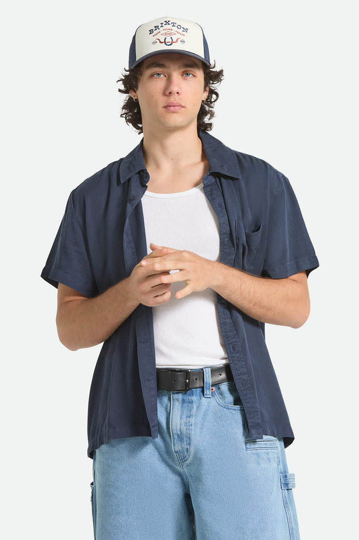 Men's Cooling Comfort Short Sleeve Shirt in the color Midnight Navy - Men's Front View