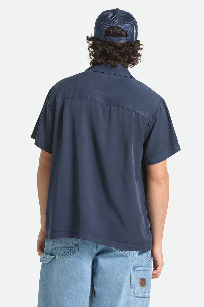 Men's Cooling Comfort Short Sleeve Shirt in the color Midnight Navy - Men's Back View