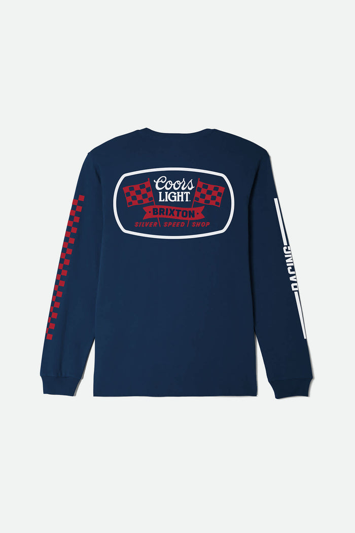 Coors Light Pit Stop L/S Standard T-Shirt - Coors Navy