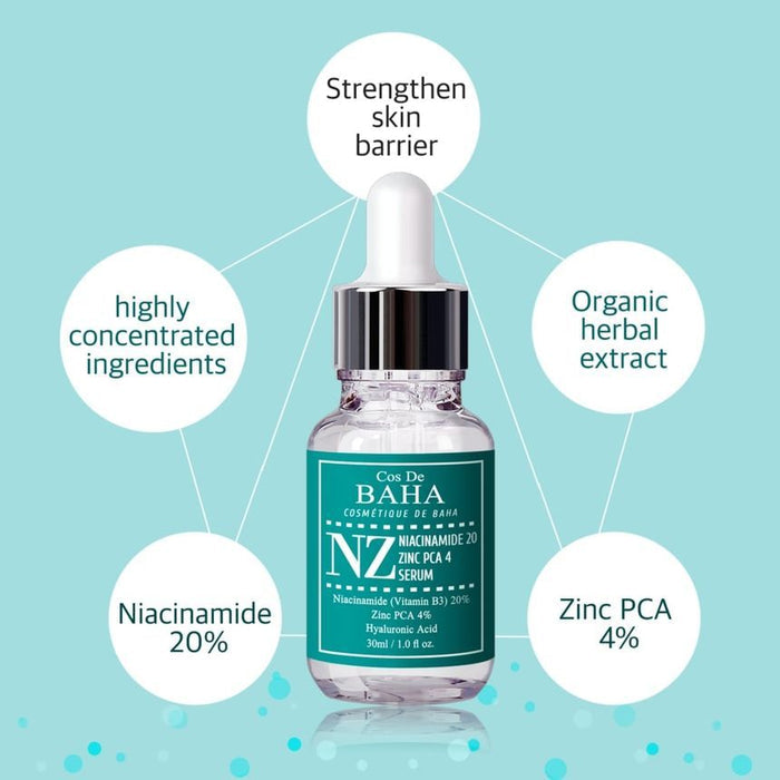 Cos de Baha NZ Niacinamide 20+ Zinc PCA 4 Serum 30Ml
