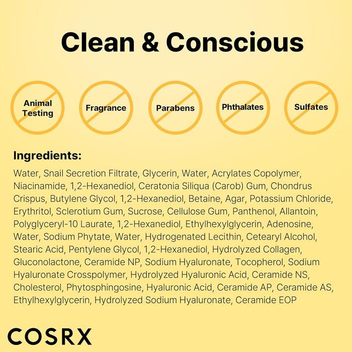 [COSRX] Advanced Snail Mucin Glass Glow Hydrogel Mask 34g*3EA - Ballagrio