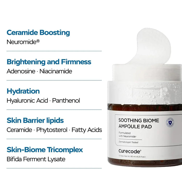[CURECODE] Soothing Biome Ampoule Pad 185ml 70EA - Ballagrio