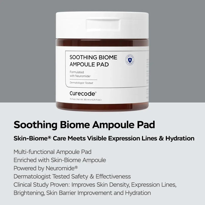 [CURECODE] Soothing Biome Ampoule Pad 185ml 70EA - Ballagrio