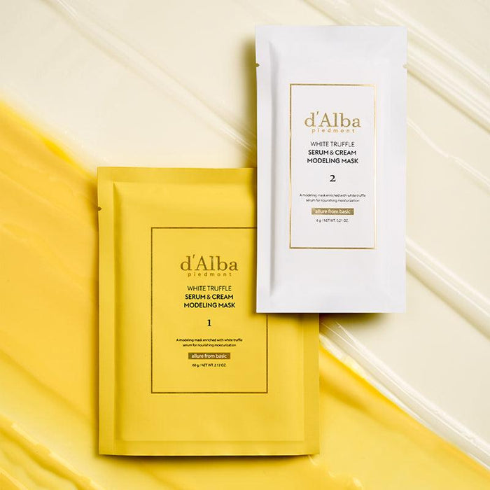 [d'Alba] White Truffle Serum & Cream Modeling Pack [Nutritive/Hydrating] 66g*4EA - Ballagrio