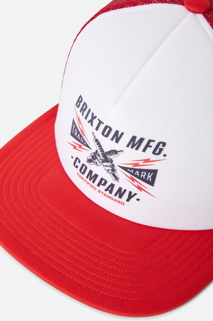 Unisex Danton Netplus Trucker Hat in the color Adrenaline Rush/Adrenaline Rush - Additional Laydown image