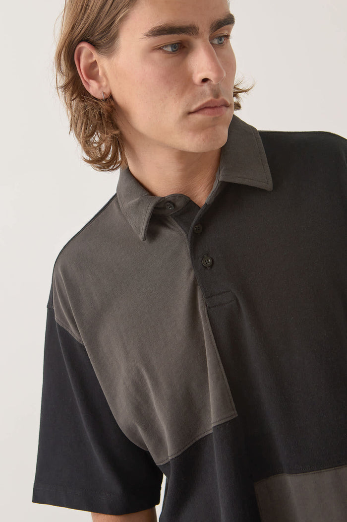 Men's Deco Relaxed Polo T-Shirt in the color Washed Black - Additional Fit image