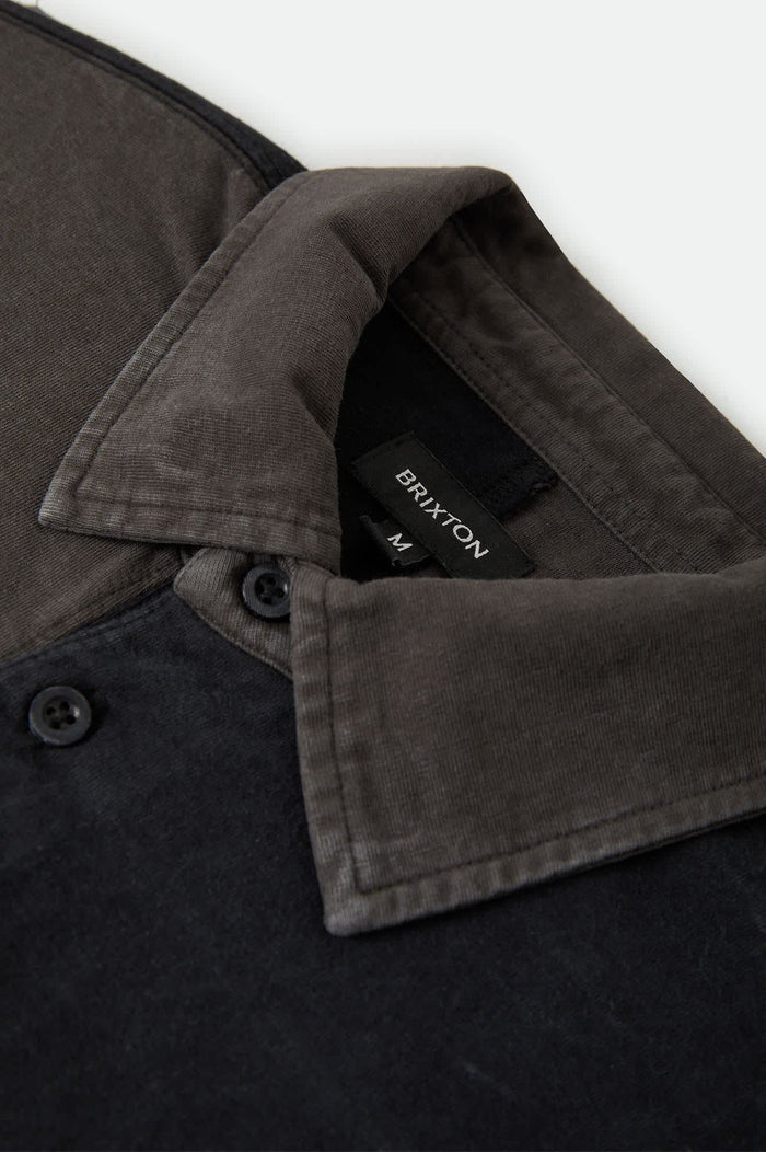 Men's Deco Relaxed Polo T-Shirt in the color Washed Black - Additional Laydown image