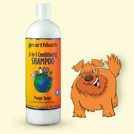 Dog Shampoo Earthbath 2-in-1 Conditioning - Mango Tango 472ml