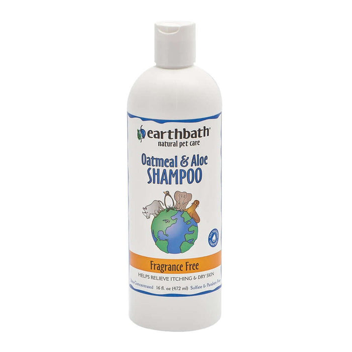 Dog Shampoo Earthbath Itch Relief Fragrance Free Oatmeal & Aloe - 472ml