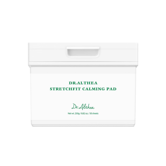 DR. ALTHEA Stretchfit Calming Pad is a soothing toner pad designed to calm irritation, hydrate the skin, and deliver a refreshing cooling effect. Infused with Centella Asiatica Extract complex and Zinc PCA, it helps reduce redness and balance excess oil for clearer-looking skin. Panthenol supports the skin barrier while adding lasting moisture. The unique stretchable honeycomb pad fits comfortably on any area of the face for targeted care, leaving skin feeling calm, refreshed, and balanced.