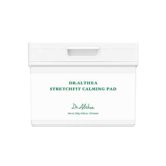 DR. ALTHEA Stretchfit Calming Pad is a soothing toner pad designed to calm irritation, hydrate the skin, and deliver a refreshing cooling effect. Infused with Centella Asiatica Extract complex and Zinc PCA, it helps reduce redness and balance excess oil for clearer-looking skin. Panthenol supports the skin barrier while adding lasting moisture. The unique stretchable honeycomb pad fits comfortably on any area of the face for targeted care, leaving skin feeling calm, refreshed, and balanced.