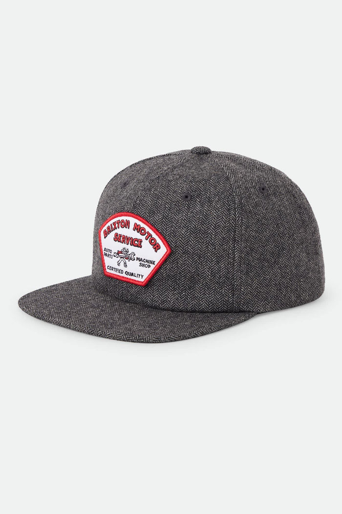 Men's Dyson Snapback in the color Black Herringbone - Front Product View