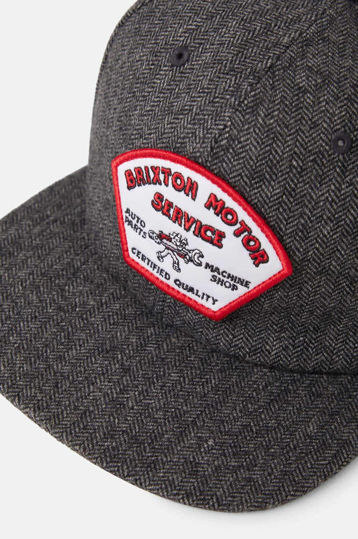 Men's Dyson Snapback in the color Black Herringbone - Additional Laydown image