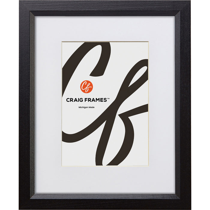 Economy .875", Matted Ebony Hardwood Picture Frame - 4 Piece Set