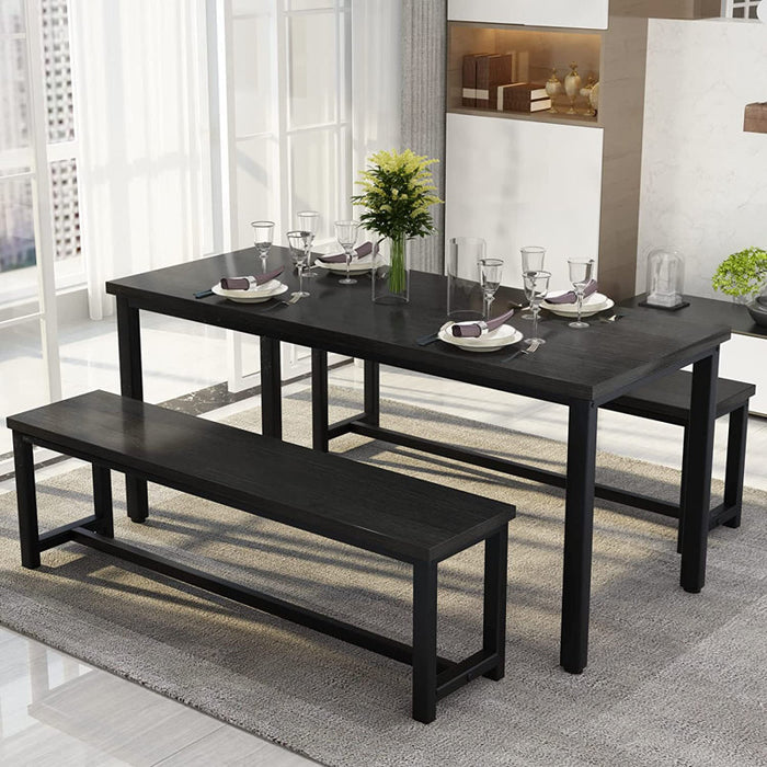 Ensemble de salle à manger Kaihlani pour 4 personnes (table de 119 cm de long) Noir