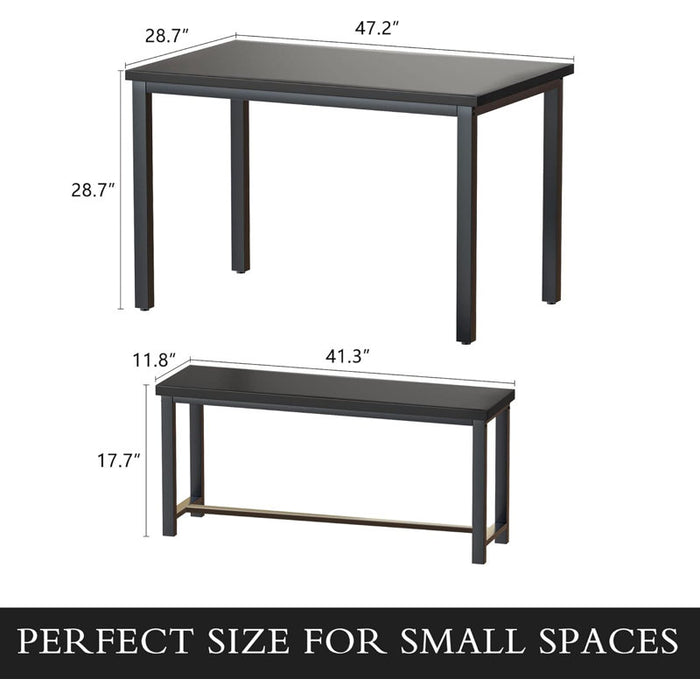 Ensemble de salle à manger Kaihlani pour 4 personnes (table de 119 cm de long) Noir