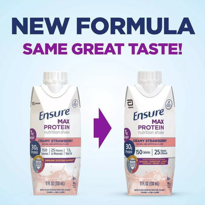 Ensure Max Protein Nutrition Shake, Creamy Strawberry, 11 oz - 68169-Single - LL Medico
