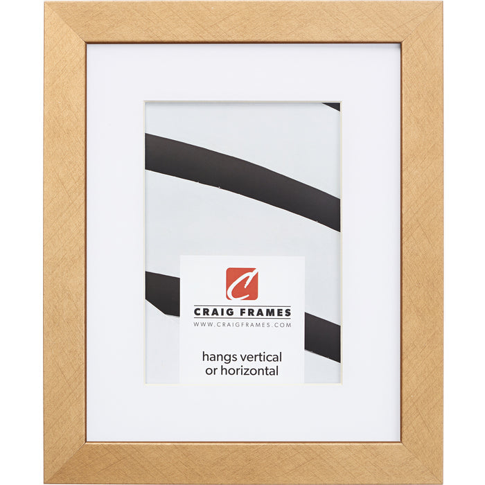 Essentials 1", Modern Distressed Gold Matted Picture Frame