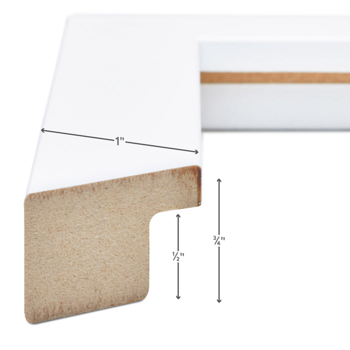 Essentials 1", Modern White Matted Picture Frame