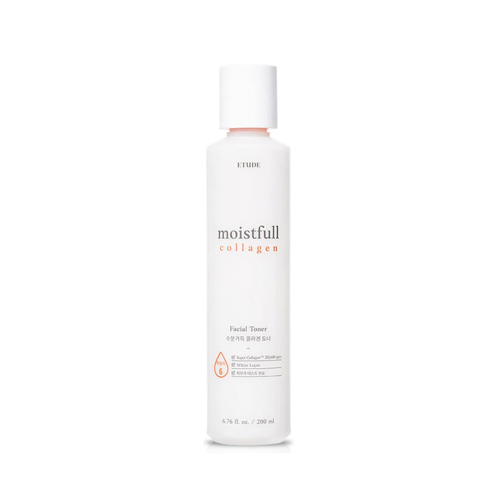 Etude Moistfull Collagen Toner is a hydrating toner designed to boost moisture and improve skin softness. Formulated with Hydrolyzed Collagen, Glycerin, and Beta-Glucan, it helps replenish hydration and support a plump, smooth-looking complexion. The lightweight texture absorbs quickly, leaving the skin refreshed and ready for the next steps in your routine. Ideal for daily use, this toner helps maintain moisture balance and promotes a healthy, supple glow.