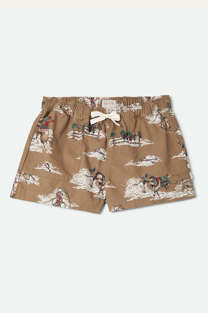 Women's Everyday Women's Short in the color Mid Century Cowboy Print - Front Product View