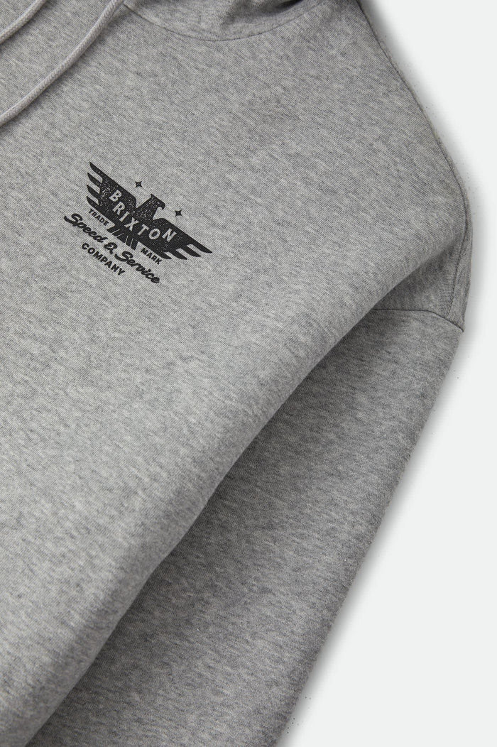 Men's Ewing Hood in the color Heather Grey - Additional Laydown image