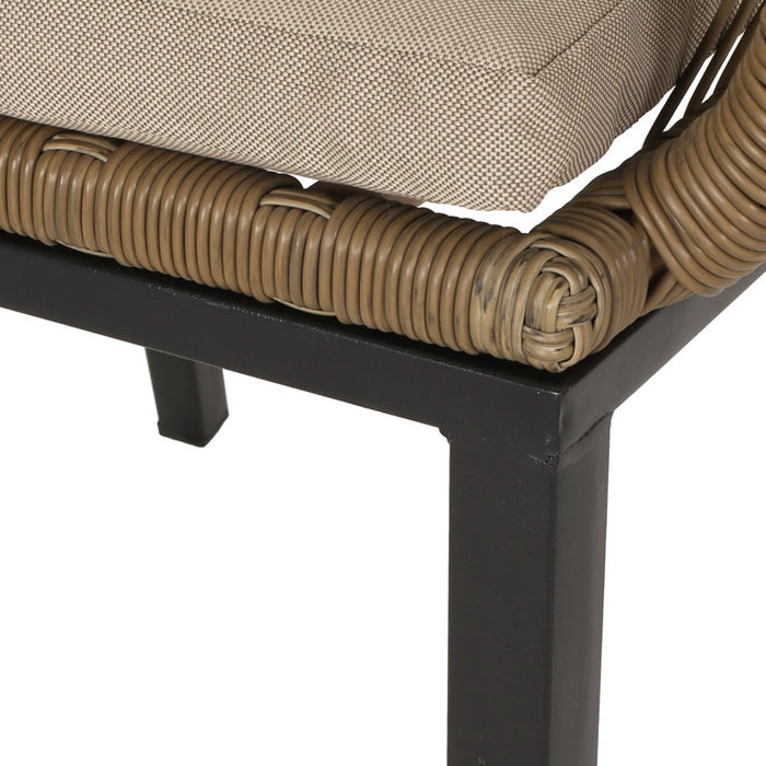 Fauteuil de salle à manger d'extérieur Faygrove avec coussin, couleur marron clair