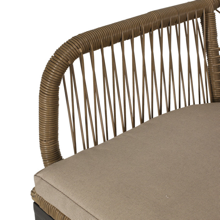 Fauteuil de salle à manger d'extérieur Faygrove avec coussin, couleur marron clair