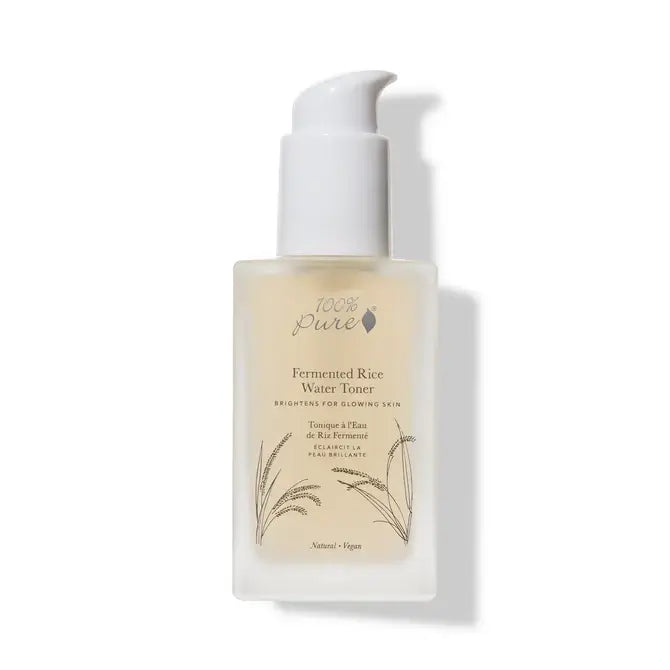 Bottle of Fermented Rice Water Toner - 100 ml for brightening and hydrating skin, enriched with enzymes and amino acids.