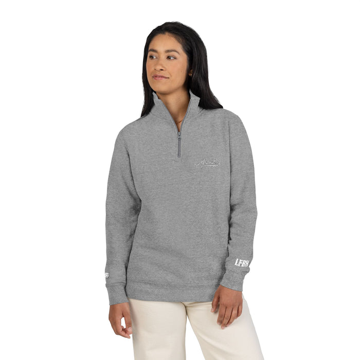Fleece Pullover Embroidered with Memento Mori LFRH Live Fearless, Remember Humbly - Memento Mori Clothing