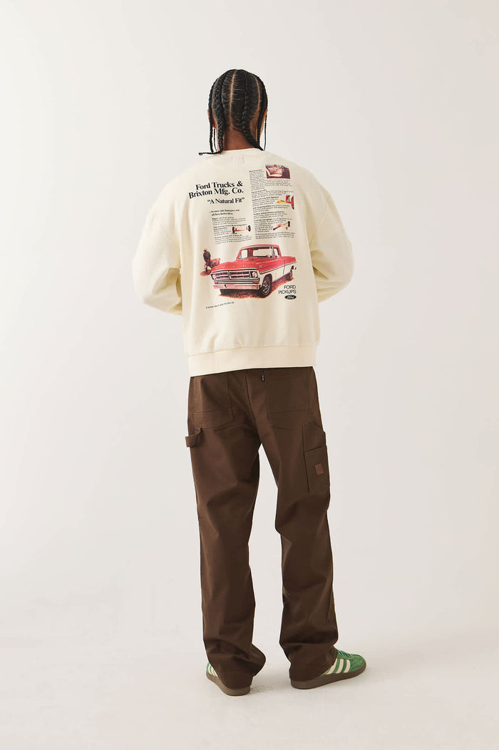 Men's Ford 71 Pickup Crew in the color Wimbledon White - Men's Back View