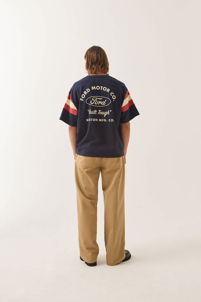 Men's Ford Built Tough Jersey in the color American Navy - Men's Back View