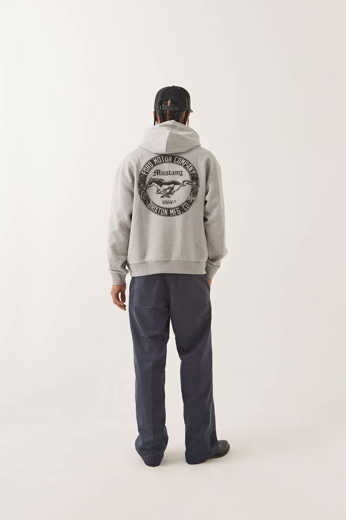 Men's Ford Mustang Hood in the color Heather Grey - Men's Back View