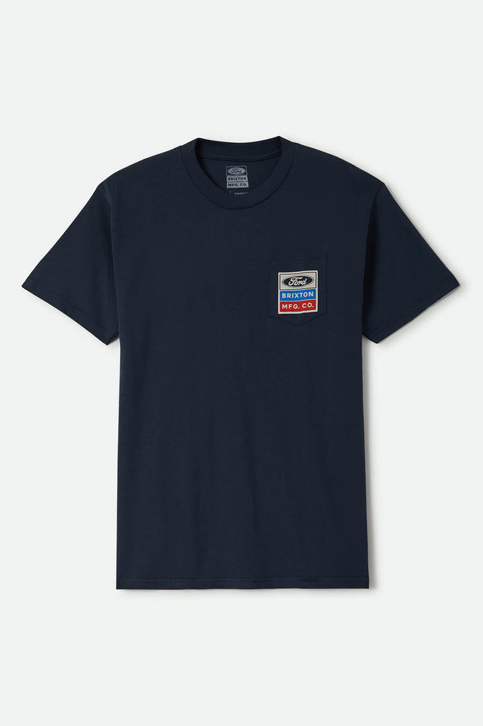 Men's Ford Service Dept Pocket T-Shirt in the color American Navy - Front Product View