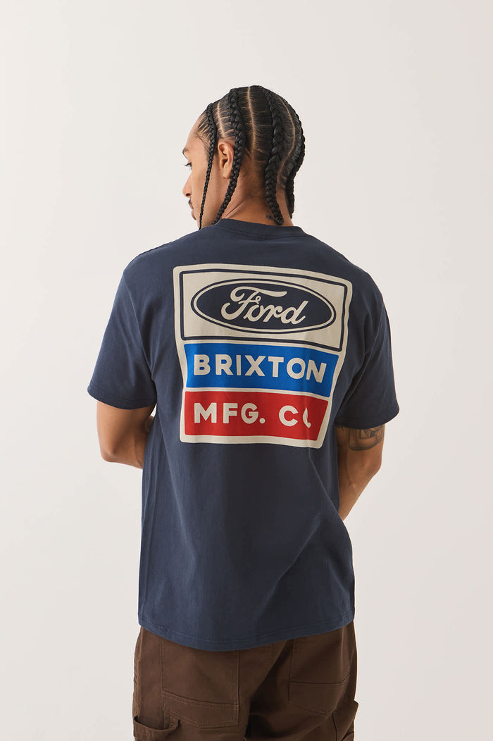 Men's Ford Service Dept Pocket T-Shirt in the color American Navy - Men's Back View