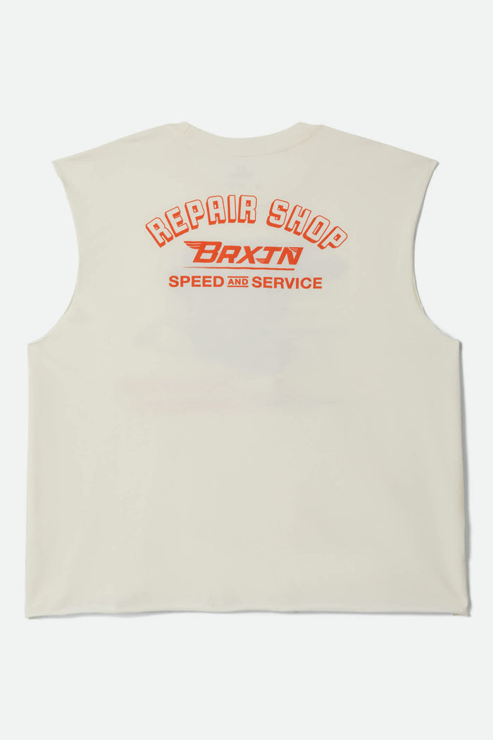 Men's Free Muscle Tank Top in the color Off White - Additional Laydown image