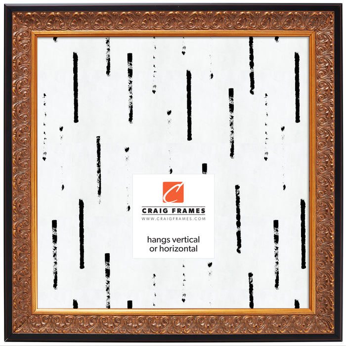 Furio 1.75", Distressed Gold and Black Picture Frame